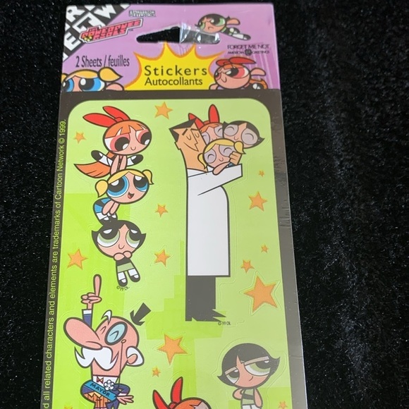 Vintage PowerPuff Girls Stickers Cartoon Network 2 sheets American Greeting - Picture 5 of 5